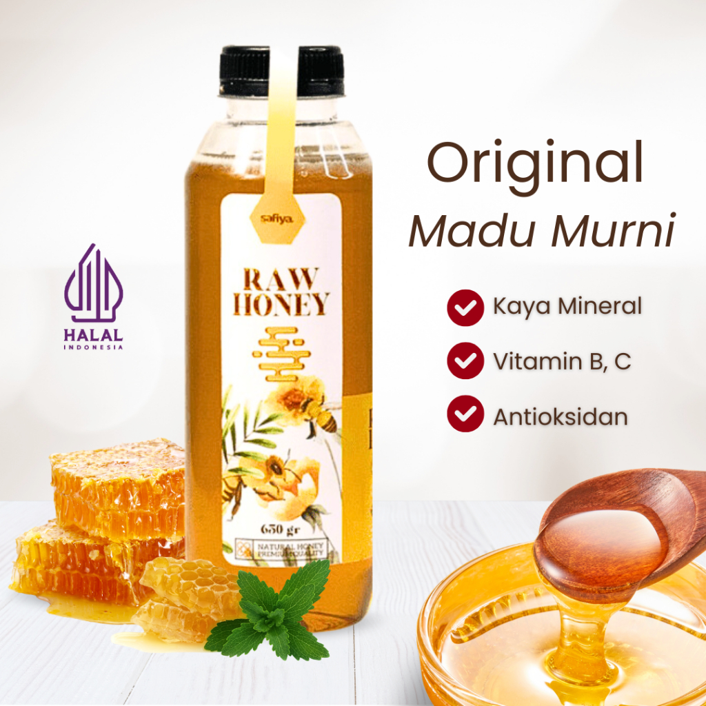 

Safiya Madu Murni 650 Gram | Madu Asli Raw Honey Premium Original