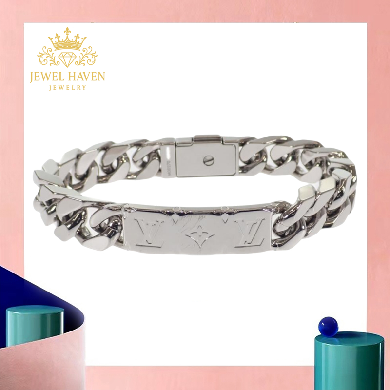 [ gelang Rantai Pria LV Gelang Sisik Naga Pria Gelang Monogram Gelang Pria Silver Perak Gelang Emas 