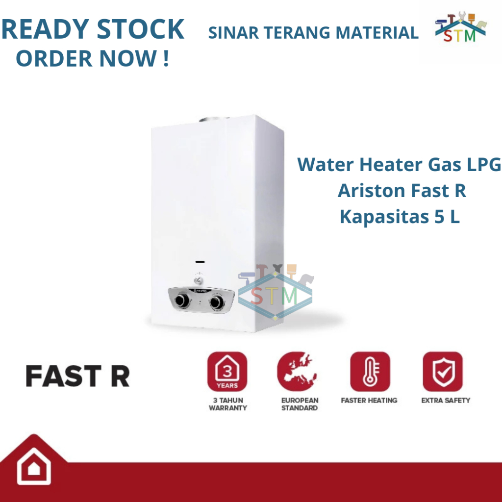 Water Heater Gas Ariston Fast R 5 Liter / Water Heater Gas LPG Ariston Fast R 5 Ltr