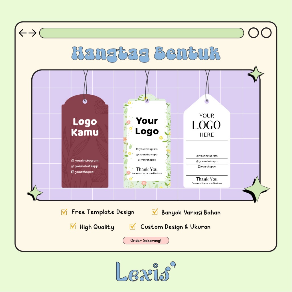 

Hang Tag Bentuk 1 Sisi (FREE DESIGN) - Label Baju - Cetak Hang tag Baju Lebaran - Label Merek - Merek Baju - Hangtag