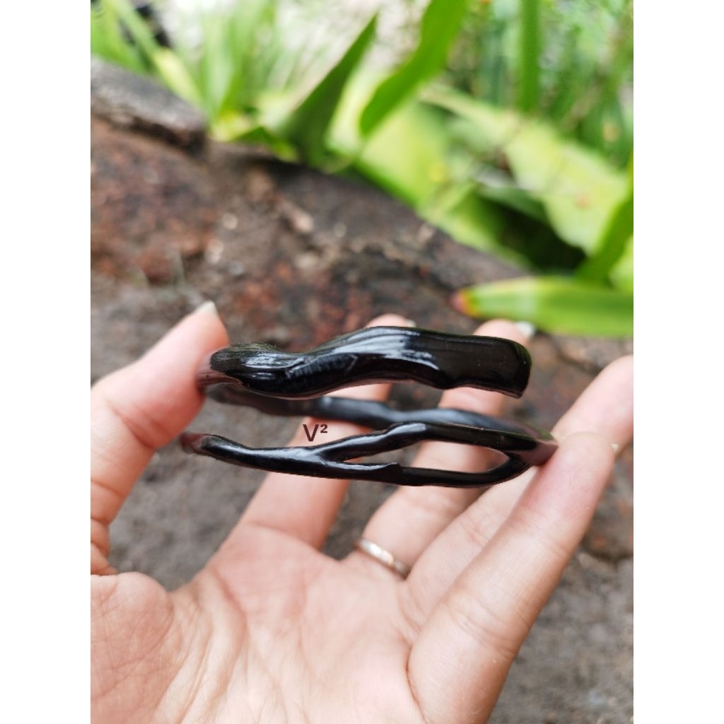 Gelang Akar Bahar Hitam Mils Combong