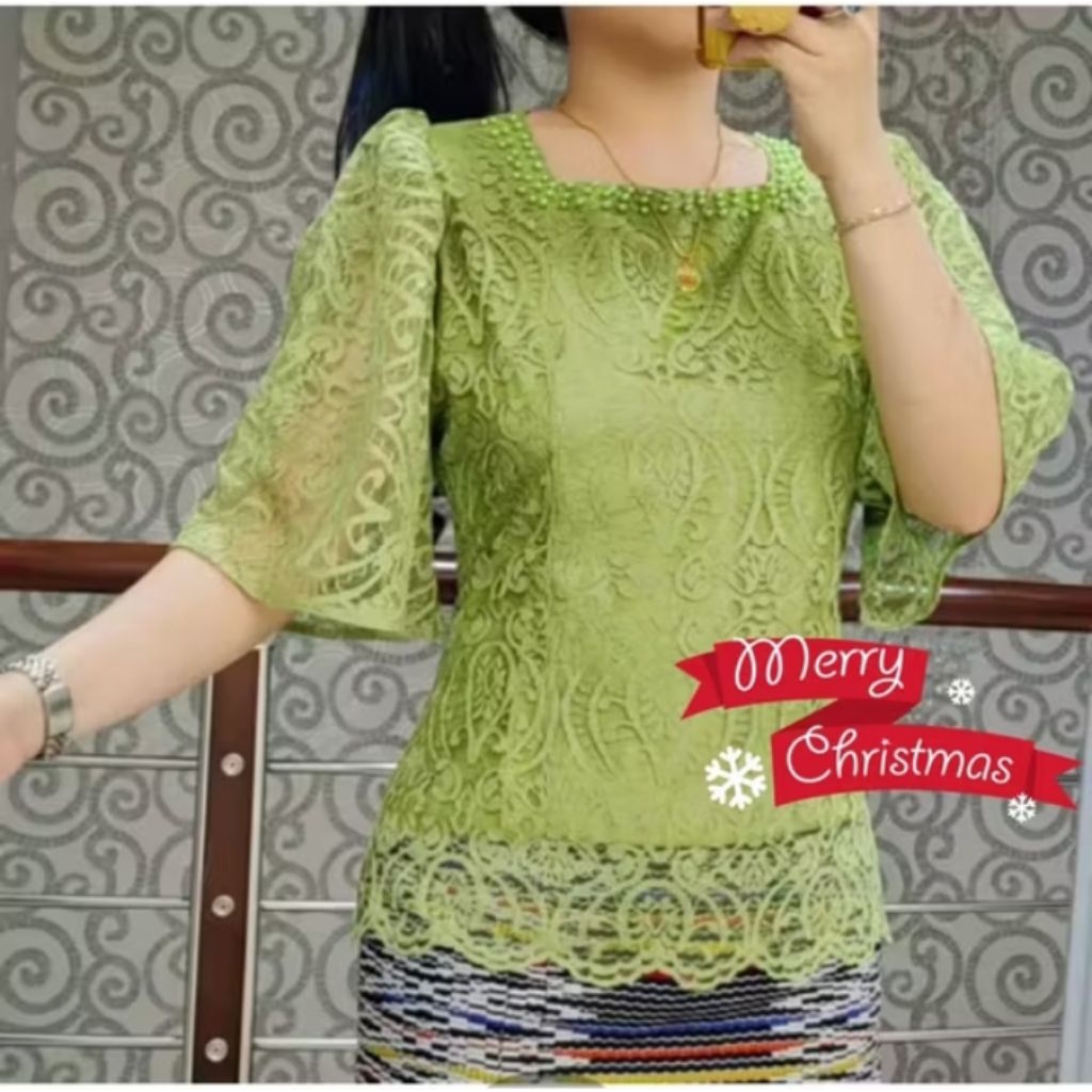 Baju Blouse Brokat Natalan Baju Wanita Baju Atasan Maira Baju Kondangan