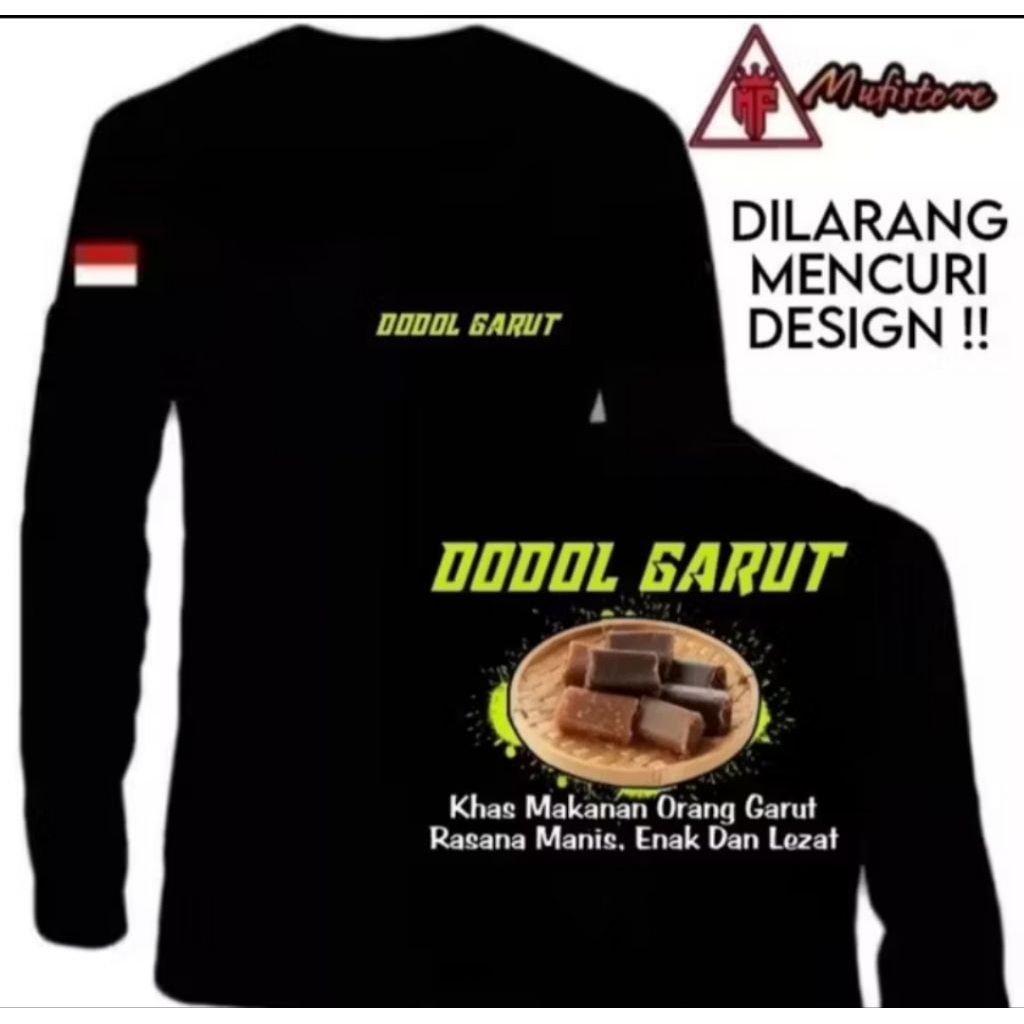 Kaos Distro Lengan Panjang Dodol Garut Makanan Khas Orang Garut