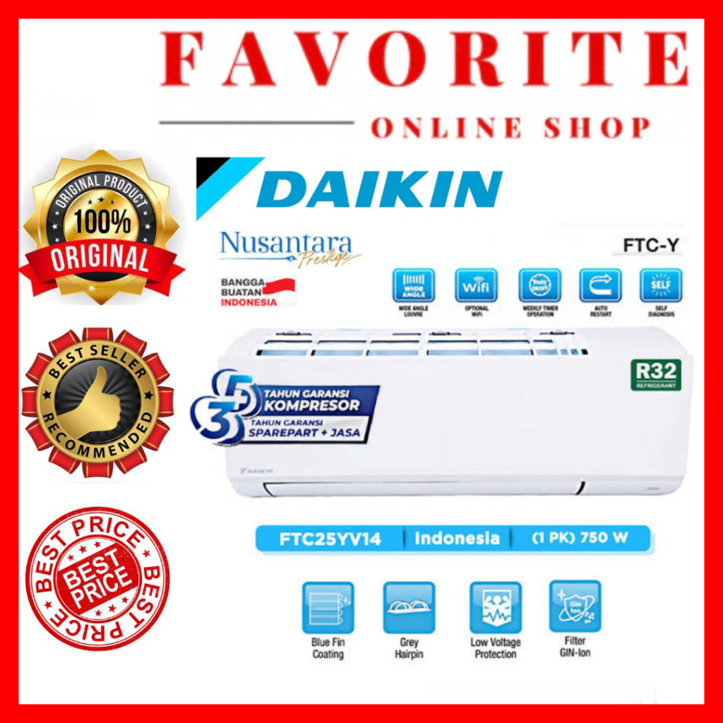 AC DAIKIN 1 INDONESIA  / DAIKIN 1 PK NUSANTARA FTC25 FTC25Y