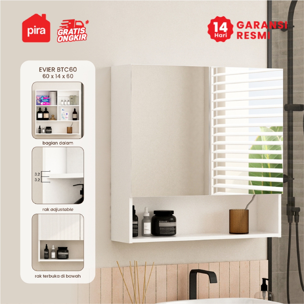 Pira - Evier BTC60 Rak Cermin Wastafel