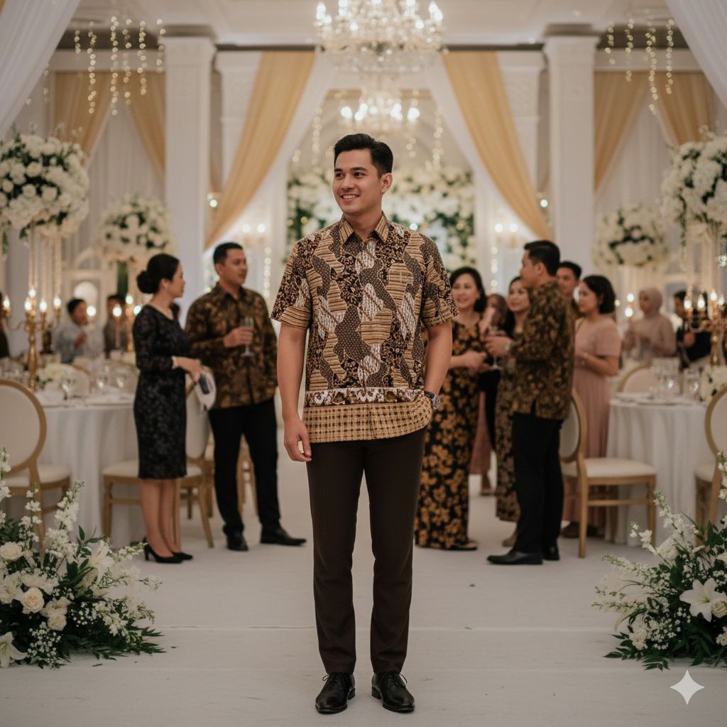 Kemeja Batik Solo Pria lengan Pendek