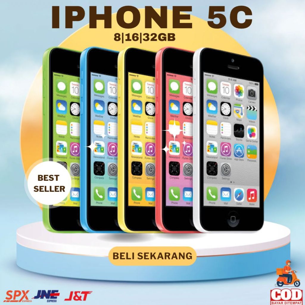 HP IPHONE 5C PONSEL PINTAR HARGA MURAH BEKAS PEMAKAIAN WAJAR WIFI ONLY MULUS ORIGINAL