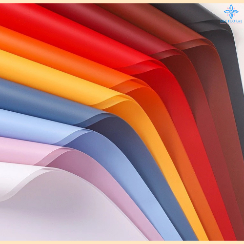 

20 LEMBAR Kertas Buket Motif Polos Wrapping Cellophane Full Color SOLID Ecer Perlembar KB6120