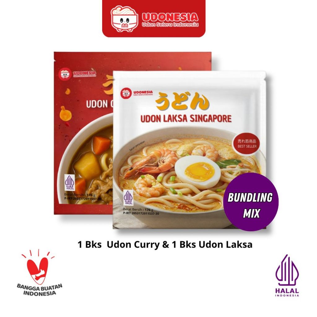 

Udonesia Paket Bundling Isi 2 Udon Instan Rasa Laksa & Kuah Curry