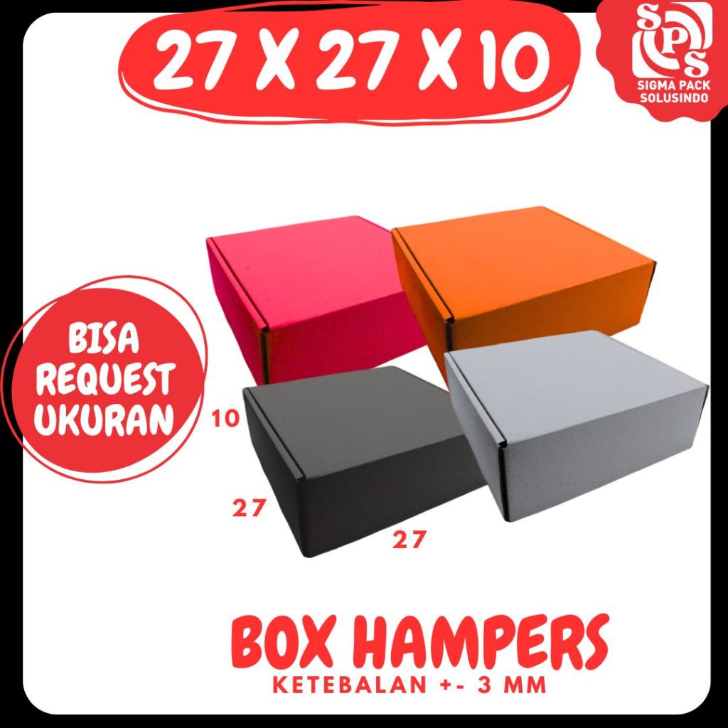 

Box Lebaran 27x27x10 LS Kardus Hampers / Dus idul Fitri Packing/Karton/Polos/Hampers/Baju Kue Kering Oleh_Oleh Polos/Motif