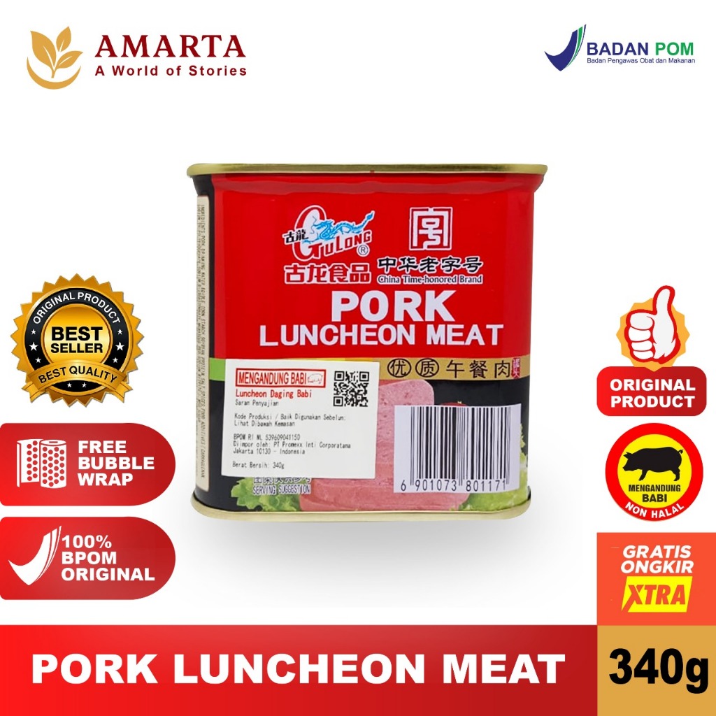 

Gulong Pork Luncheon Meat Premium / Maling Premium 340 Gram - KOTAK - NON HALAL