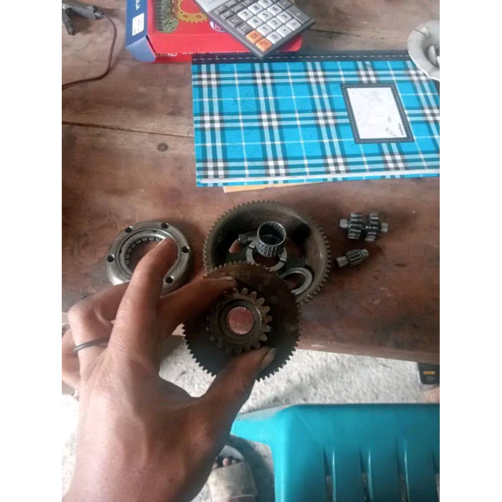 GEAR GIR SET STATER ONE WAY SCORPIO ORIGINAL COPOTAN KONDISI UTUH DET GIGI STATER IDLER FUNGSI NORMA