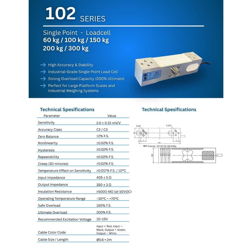 Loadcell ANT-102, Loadcell Single Point 60-500 kg
