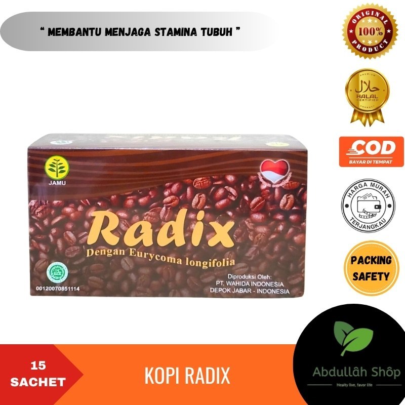 Kopi Radix Kopi Herbal Kesehatan Plus Ekstrak Pasak Bumi Asli Original Perbox Isi 15 Sachet