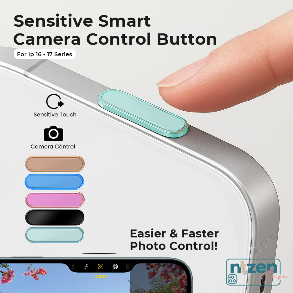NtzenCase Sensitive Smart Control Camera Button – Compatible for iPhone 16 & 17 Series, Tombol Kamer