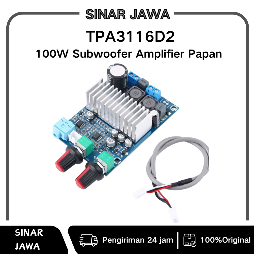g_TPA3116D2 Original 100W Subwoofer Amplifier Board Bass Booster DC12V 24V 2 8 Ohm Home Theater 2 1 