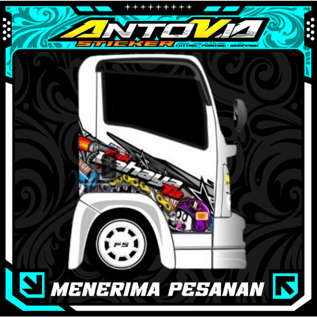PS09-STIKER TURBO TRUK ISUZI GIGA -STIKER MOBIL TRUK CUSTOM
