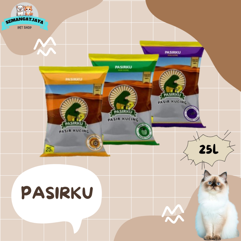 PASIR KUCING - PASIRKU GUMPAL WANGI 25LITER