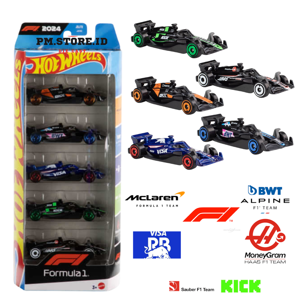 Hot Wheels Gift Pack Isi 5 Formula 1 Original Mattel