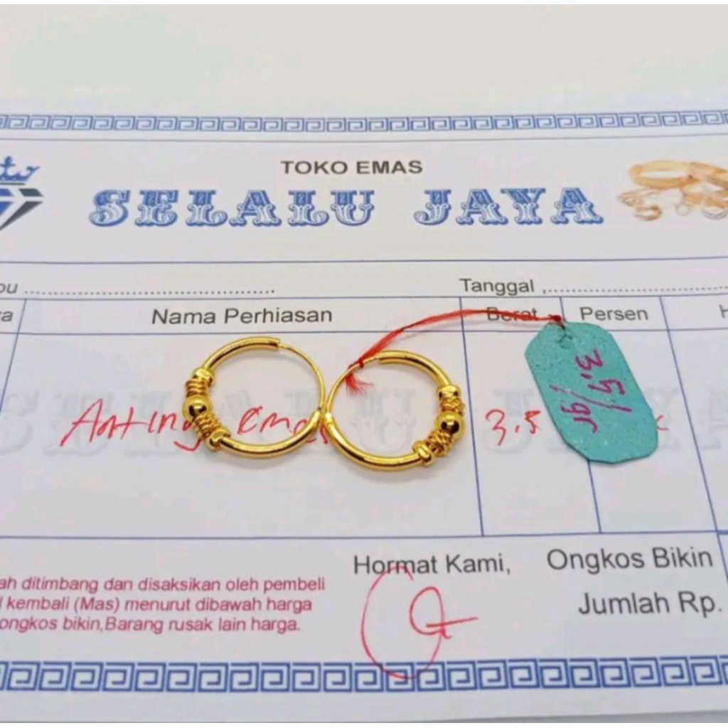 Aksesoris Wanita Anting Gifsy Lapisan Emas Muda Free Surat Dari Toko Perhiasan Kami