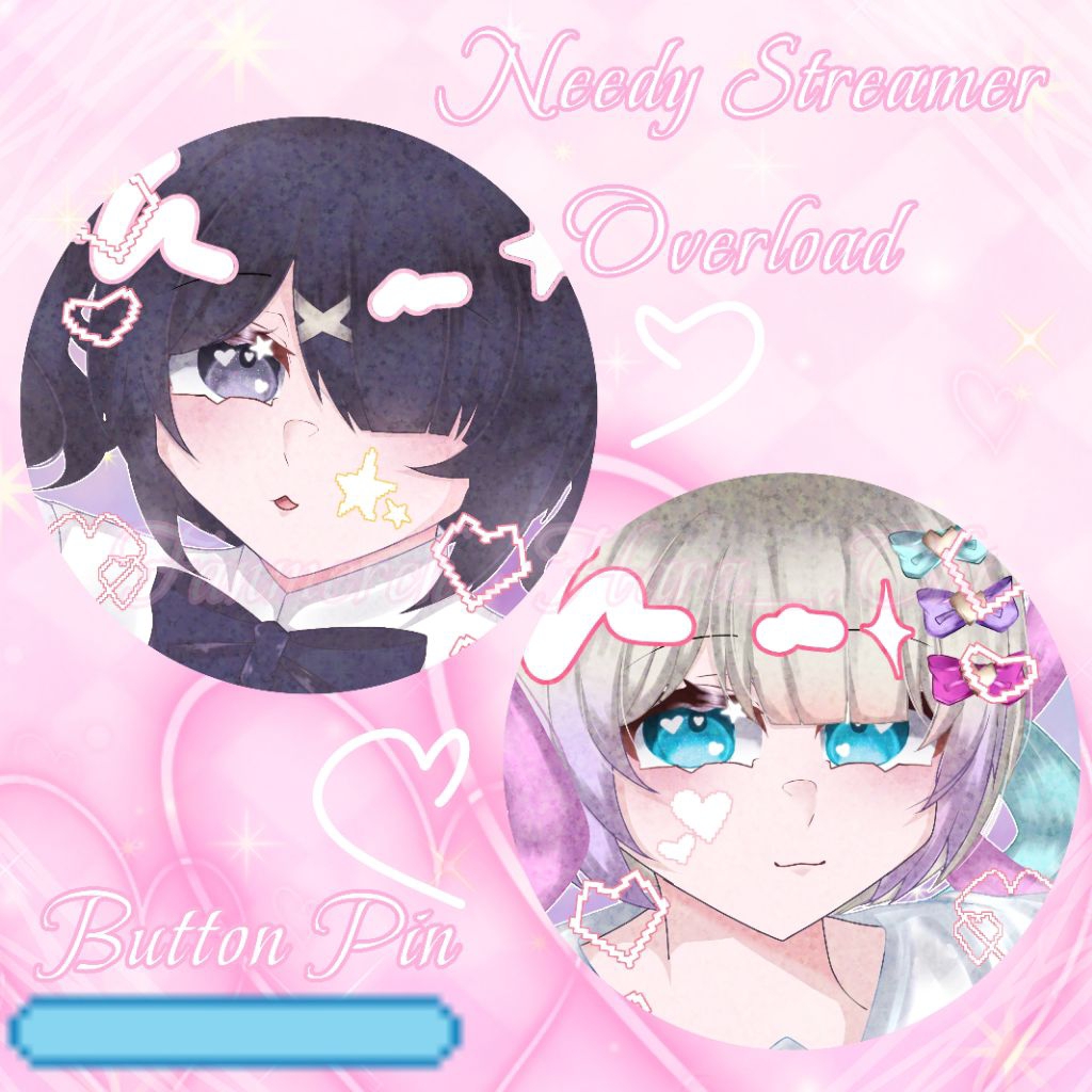 [READY STOCK] Needy Streamer Overload Pin Ame, Kangel | Fanmerch