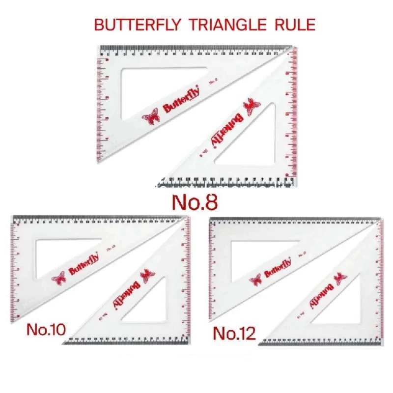 

Penggaris Segitiga Butterfly / Triangle Ruler / Penggaris Segitiga Akrilik Plastik No 6 8 10 12 (MURAH)