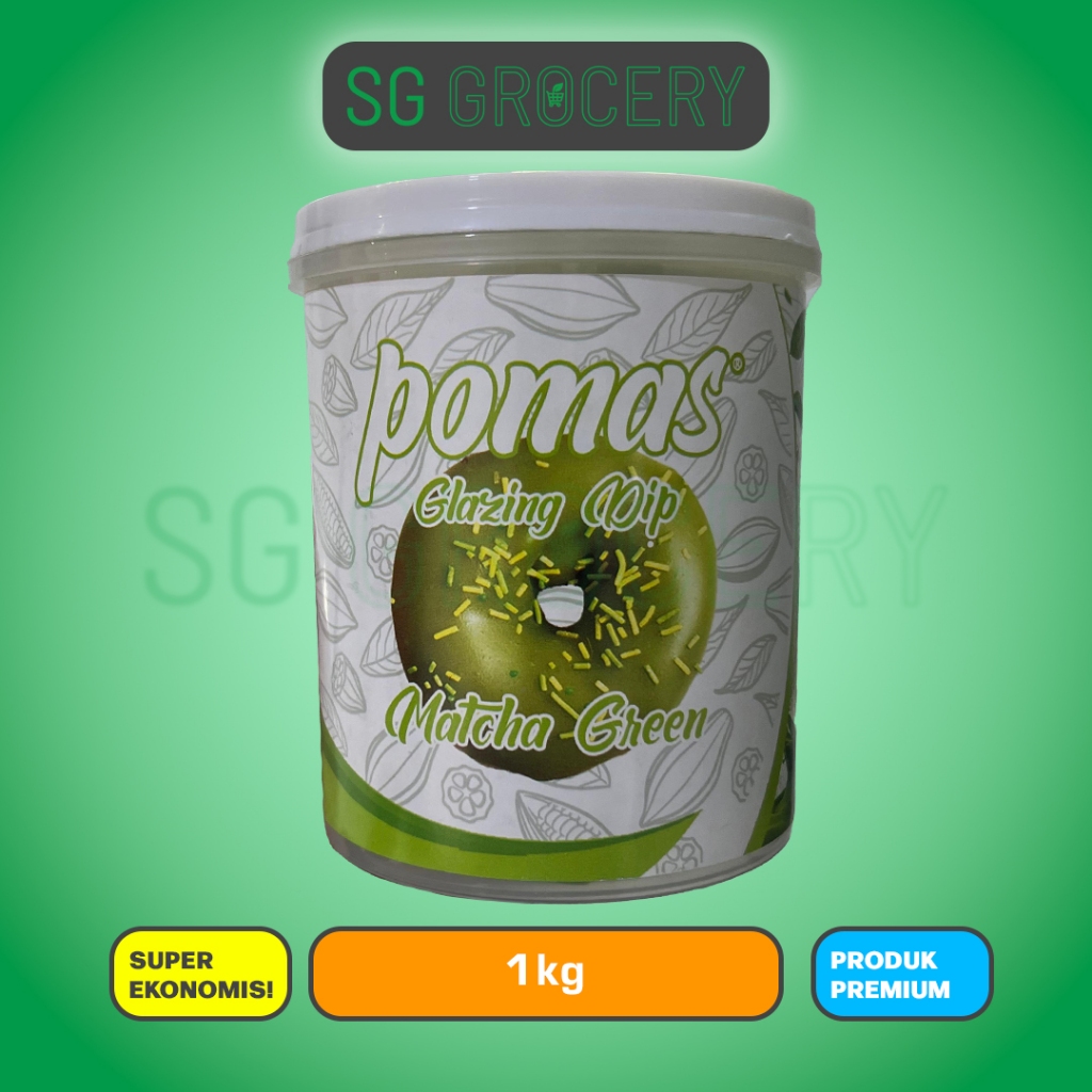 

Glazing POMAS Matcha 1Kg - Pelapis roti atau donat rasa Matcha, Green tea, teh hijau