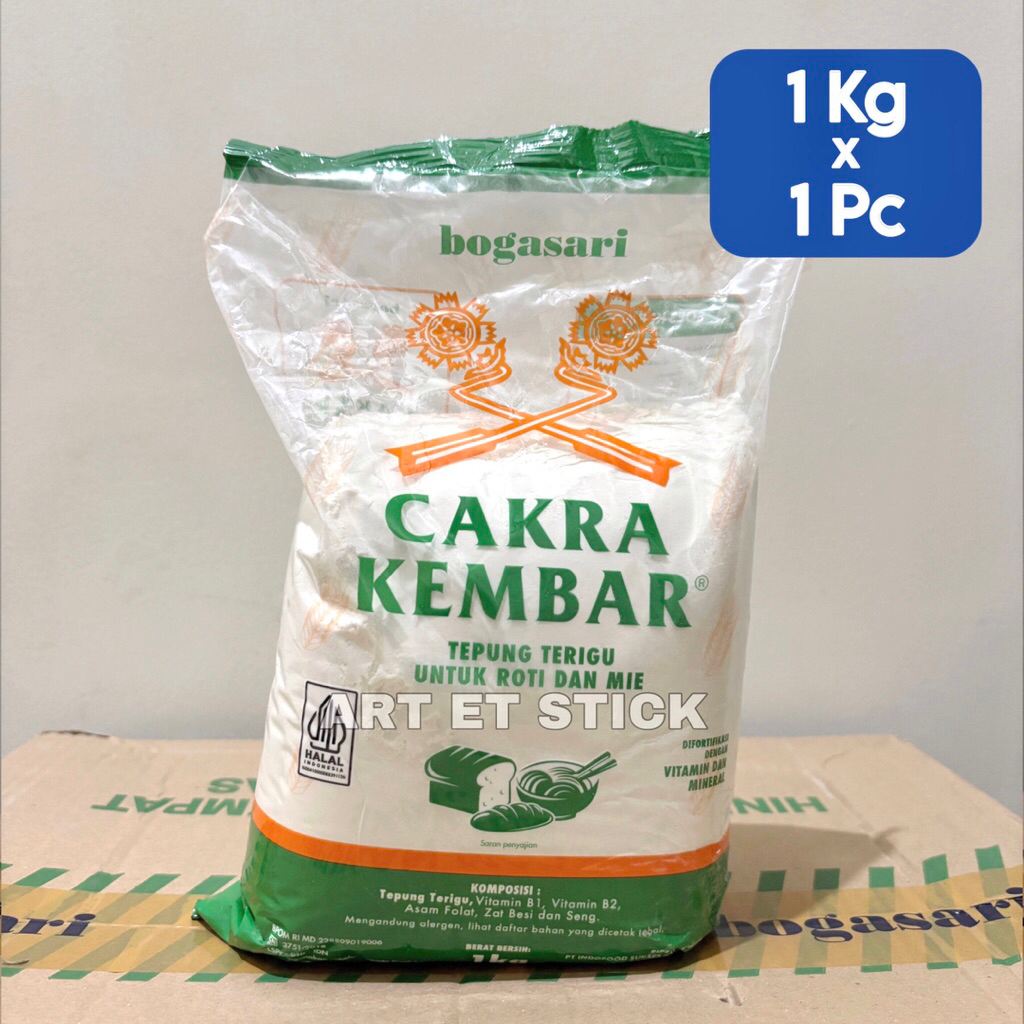 

Tepung Terigu Cakra Kembar Bogasari 1 Kg Ecopack