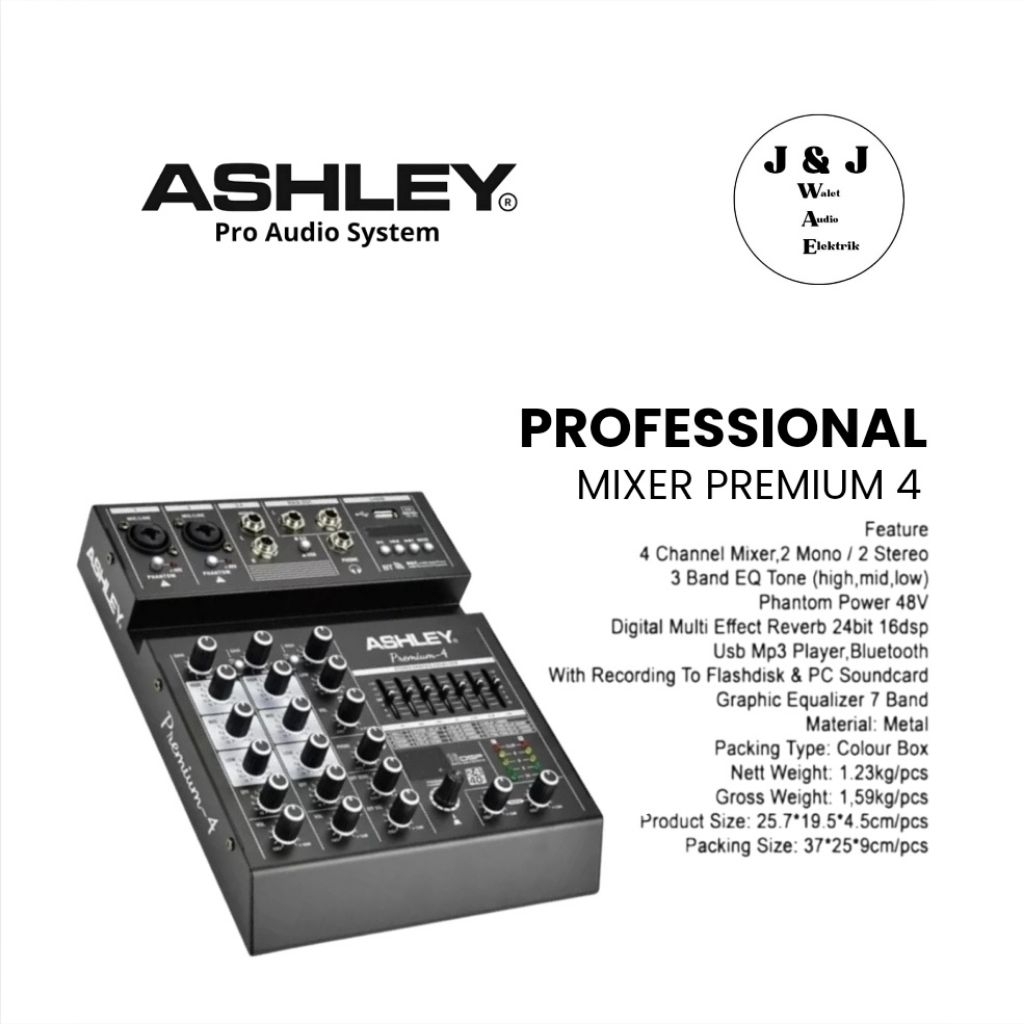 MIXER ASHLEY 4 CHANNEL ASHLEY PREMIUM 4 PROFESSIONAL MIXING