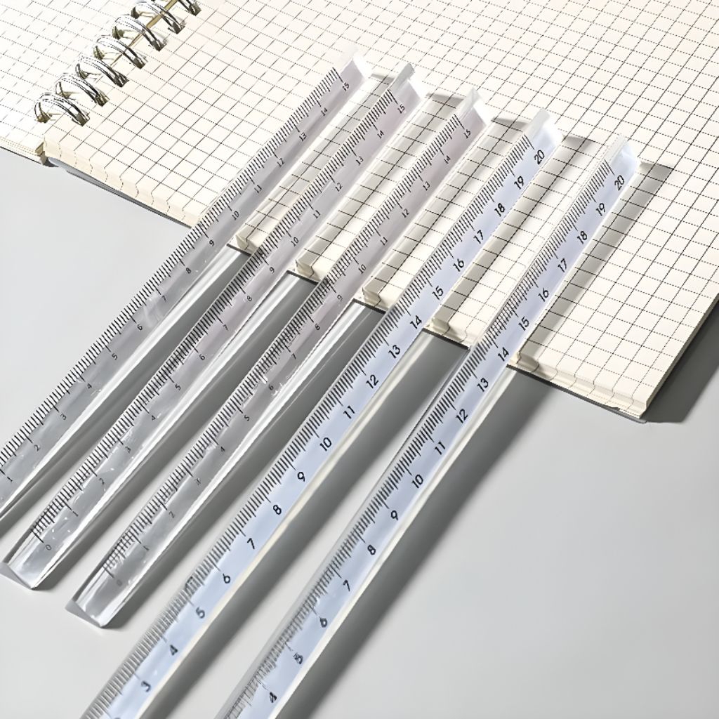 

Penggaris Kristal Segitiga Triangle Shape Ruler 20cm