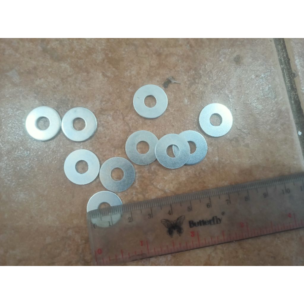 ring plat putih lebar baut 10  diameter m6 / ring plat putih m6 lebar dan tebal harga per 10pcs