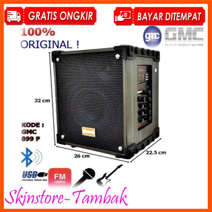 Terbaik Speaker Bluetooth Gmc 899P Free 2 Mic Wirless Profesional Karaoke Premium SPEAKER BLUETOOTH 