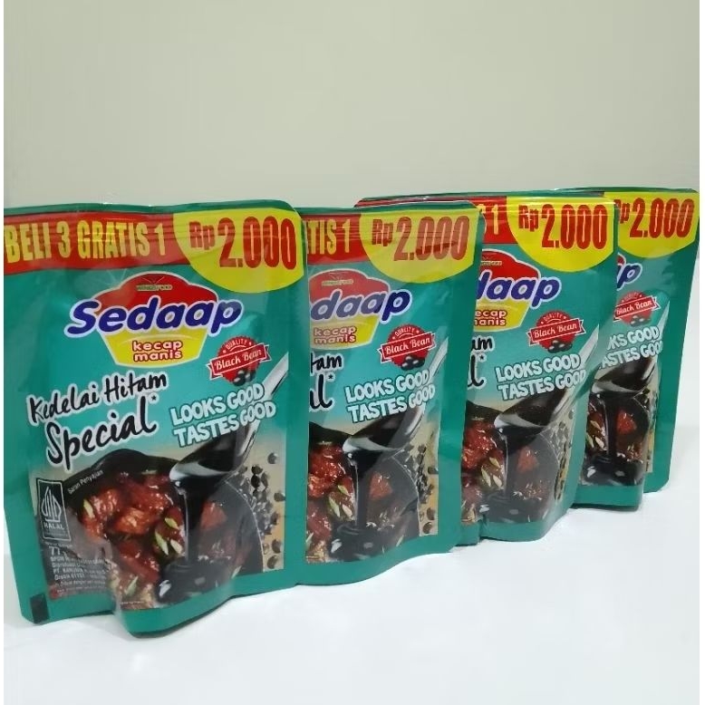 

Kecap Sedaap Kedelai Hitam Spesial 77g | 4 Pcs Kemasan Hijau Kental