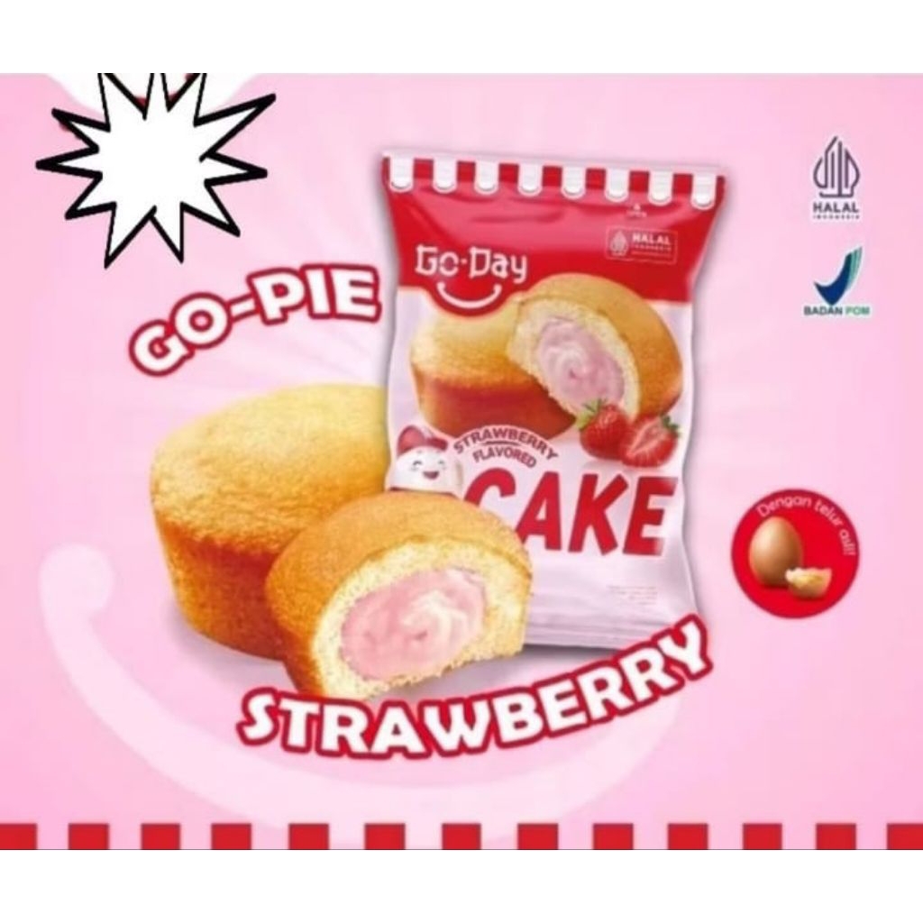 

PROMO TERBATAS 30 PCS Go - Day Strawberry Cake