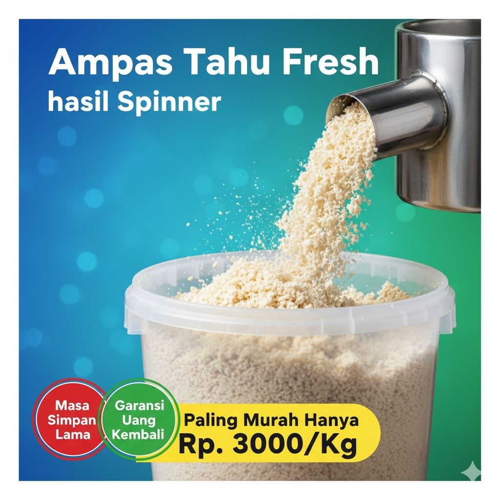 Paling Murah Ampas Tahu Fresh Kering Spinner anti bau dan busuk 1kg