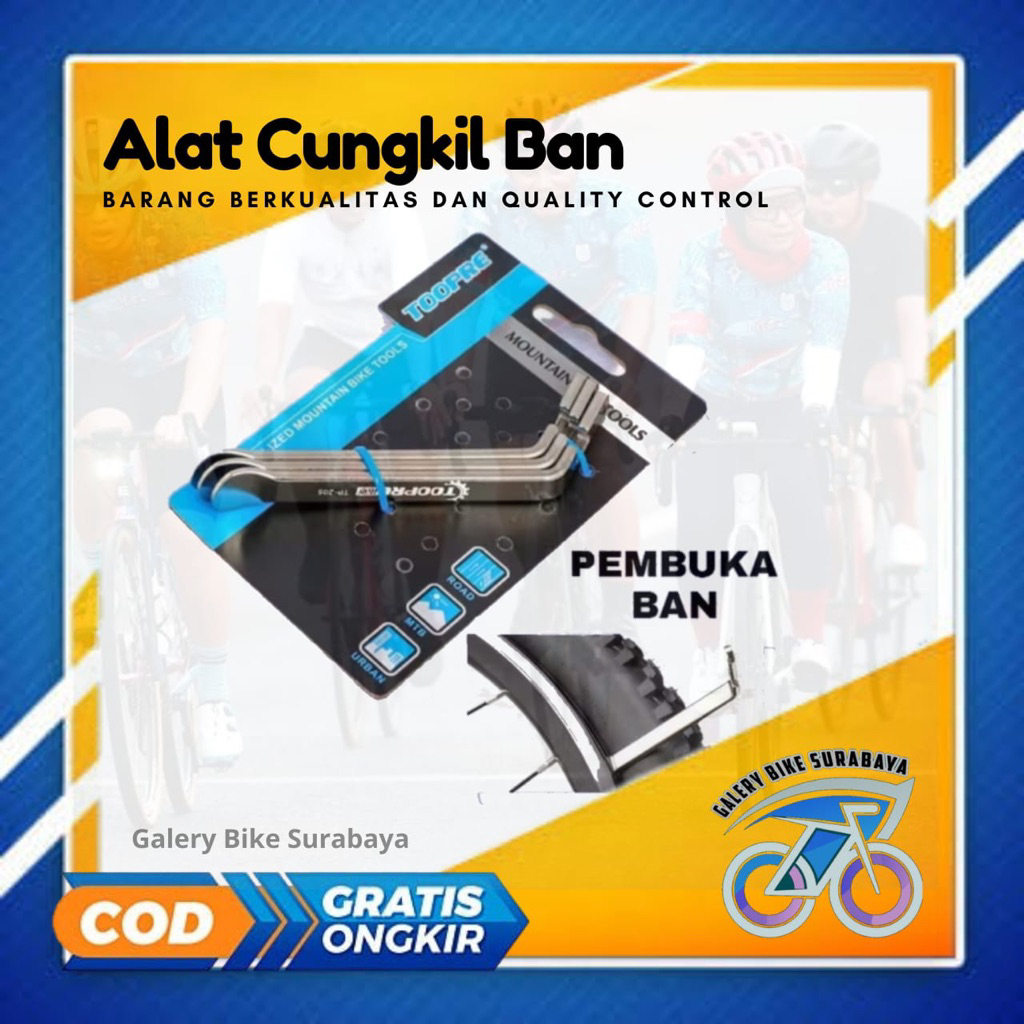1 BUAH Alat congkelan ban stainless steel sepeda repair pembuka congkel TOOPRE Topre
