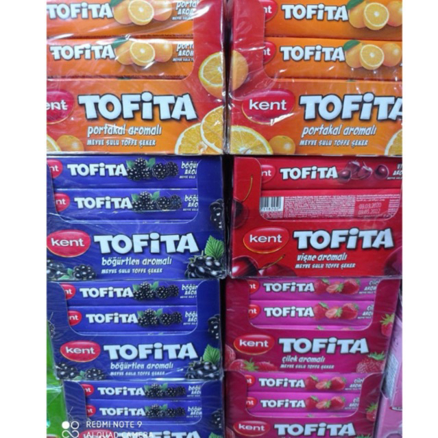 

permen kunyah Kent Tofita dengan berbagai rasa.