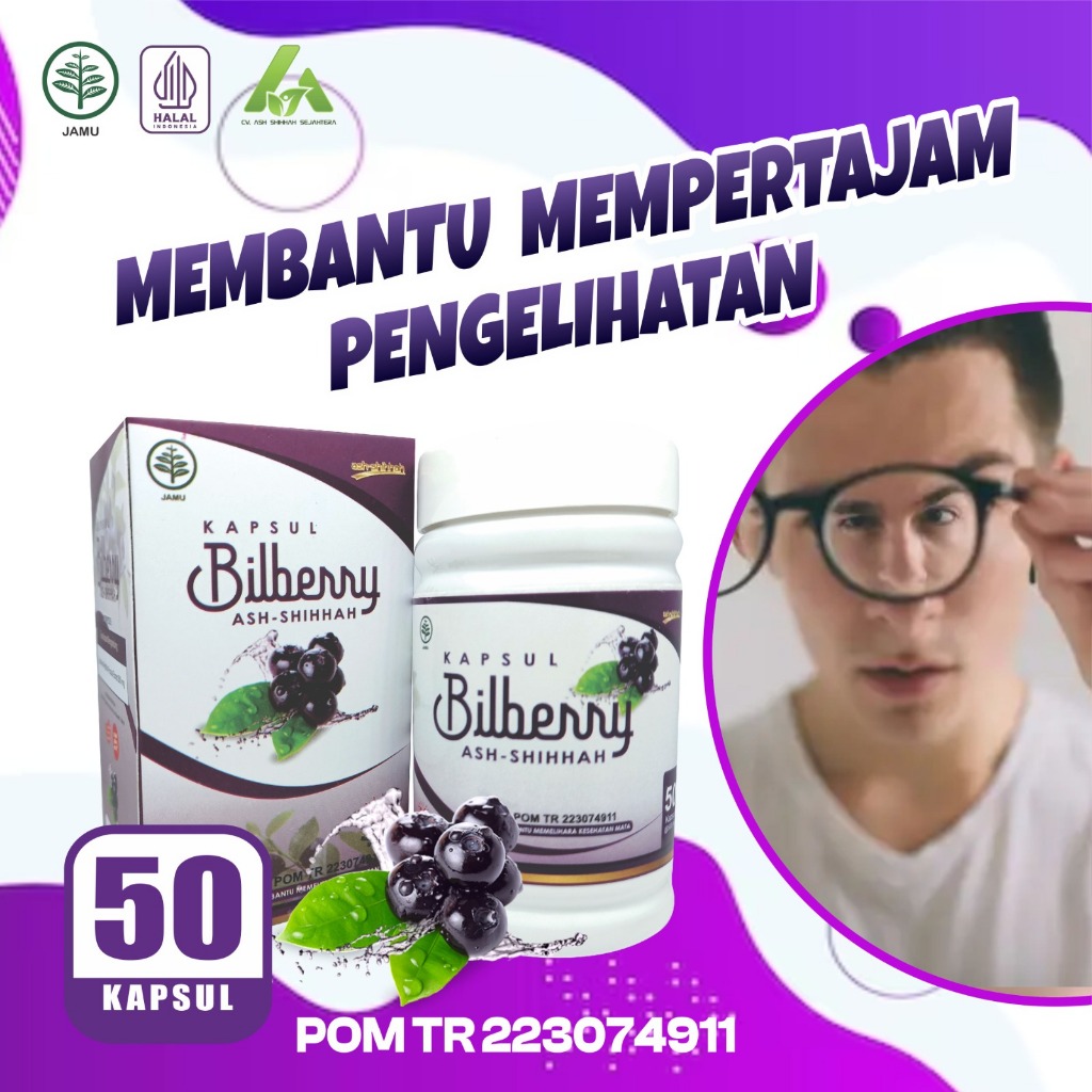 kapsul Ekstrak Bilberry Herbal Kesehatan Mata - Herbal Mata kelelahan - vitamin syaraf mata