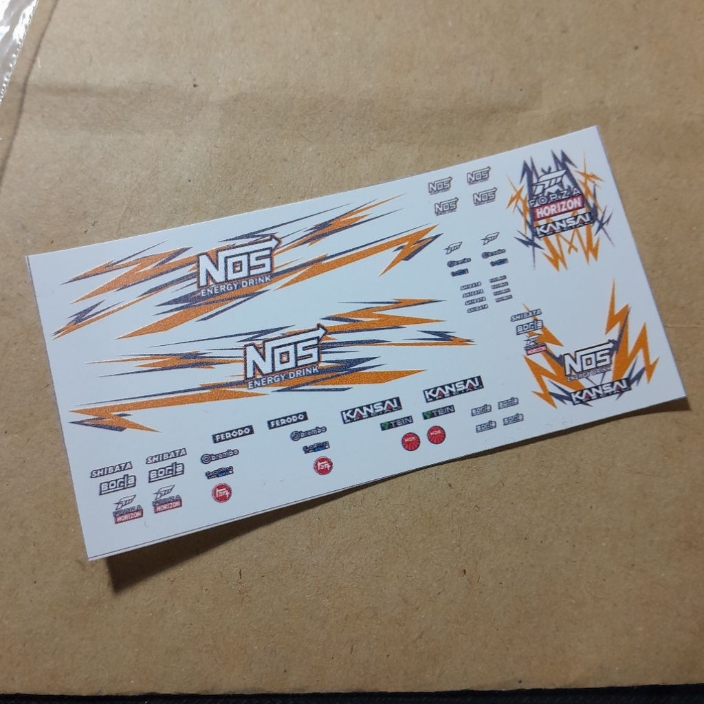 decal white toner hotwheels skala 1/64 drift nos energy drink