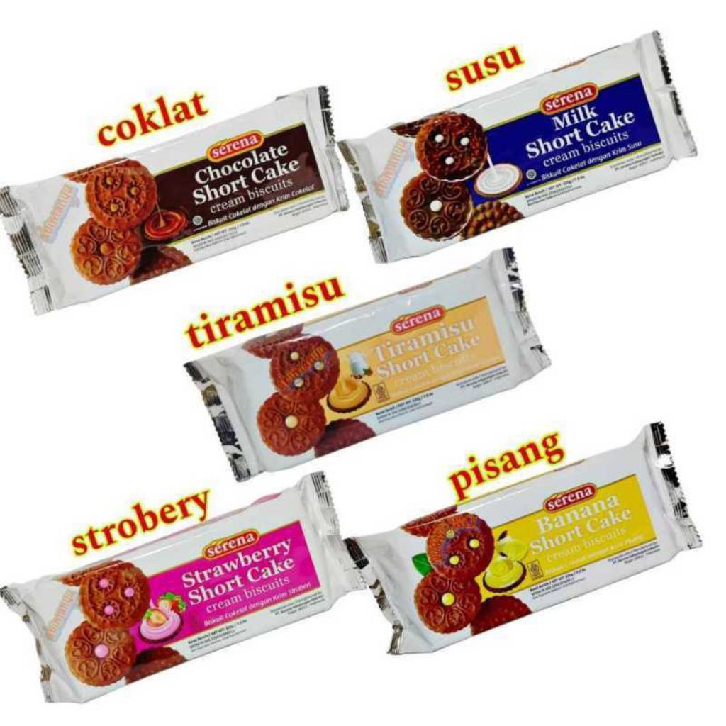 

Biskuit Serena Shortcake 225 gram Chocolate/Tiramiisu/Strawberry