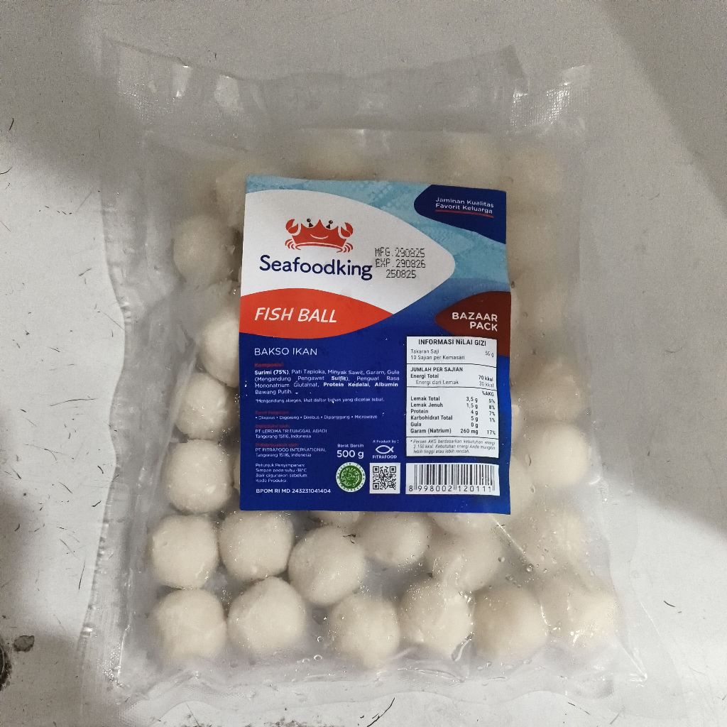 

Bakso Ikan Kecil Seafoodking / White Fish Ball Small Seafood King 500gr