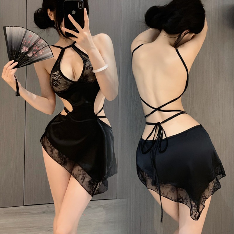 Baju Seksi Wanita Hot Fashion Premium Satin Slim Lingerie Sexy G string Lingery Import Transparan Se
