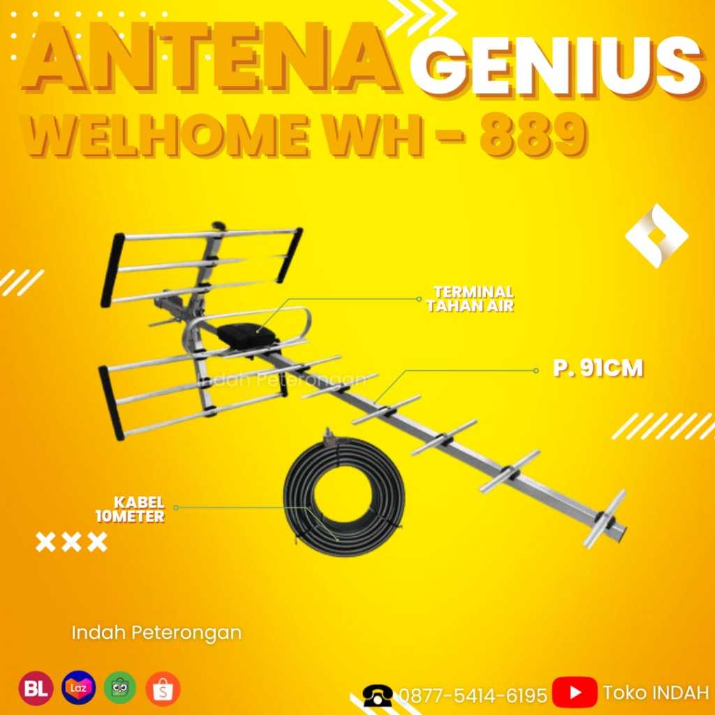 Antena Digital Outdoor Welhome WH888AD/Antena Alumunium/Antena Jombang