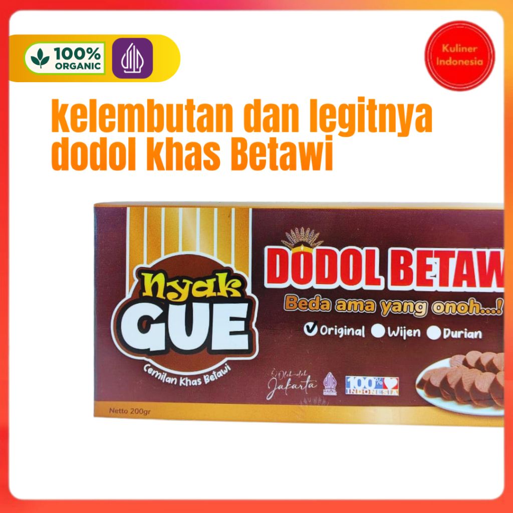 

Dodol Legit Khas Betawi Merk Nyak Gue Oleh-oleh Jakarta Kemasan Modern