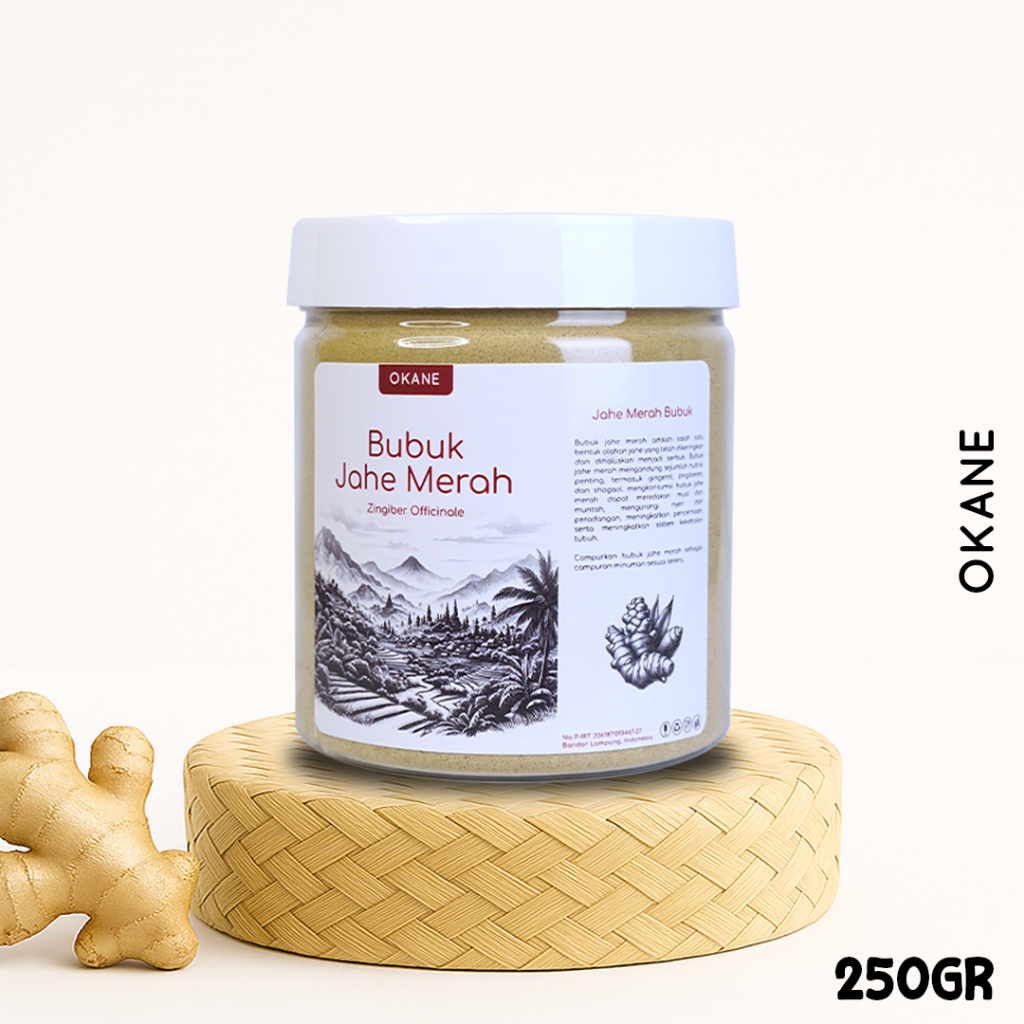 Jahe Merah Bubuk Asli 250 gr Tanpa Gula OKANE