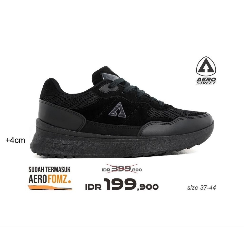 Rijek Sale - Sepatu Aerostreet Ortiz Full Black