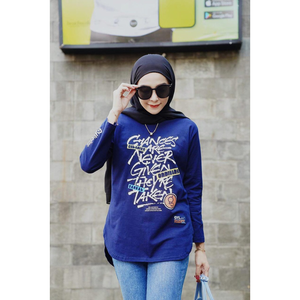 GYL AUTHENTIC Top Slit Ovale Kaos Cotton Combat 20s Lengan Panjang