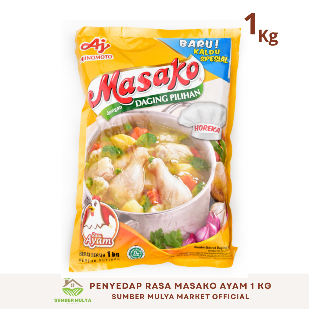 

MASAKO Ayam Penyedap Rasa 1 KG/Masako Rasa Ayam Asli – Kaldu Bubuk Pilihan Koki – Enak & Praktis untuk Semua Masakan/Masako Ayam, Bumbu Kaldu, Rasa Ayam, Sachet, Hemat, Murah/untuk stok dapur, untuk masak harian, untuk jual ulang