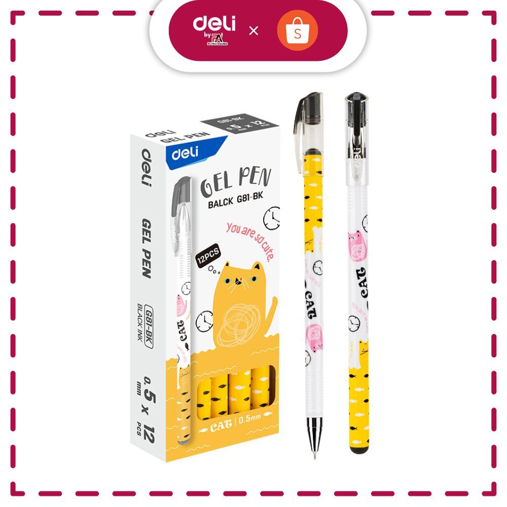 

Deli Pulpen Gel 0.5mm Motif Kartun Kucing EG81