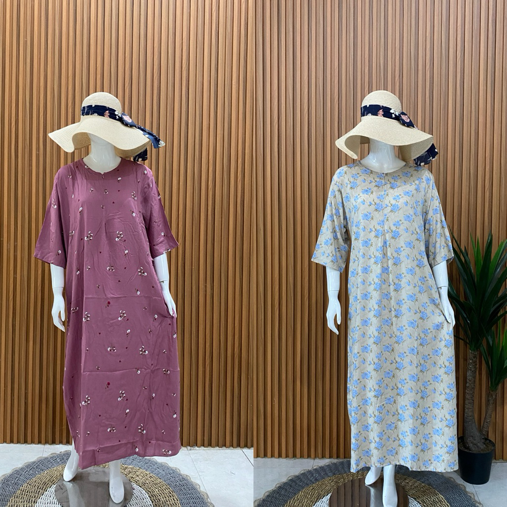 Arsyila Daster Muslimah Motif Premium/Daster Lengan Panjang Kekinian